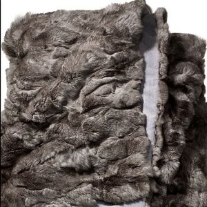 Adrienne Landau fur throw. Charcoal cashmere and fur - luxury at it’s finest!